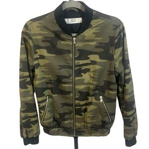 ZARA Z1975 Denim Camouflage Bomber Jacket